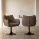 Esszimmerstuhl Aldo braun Tweed Drehstuhl - Richmond Interiors