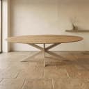 Eichen-Esstisch Ferris | Oval 240 cm | Natur | Tischbeine Sand - Starfurn