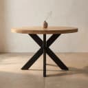 Runder Esstisch Dakota Natur-Mangoholz 120 cm - Starfurn