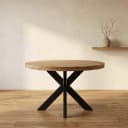 Runder Esstisch Dakota Natur-Mangoholz 130 cm - Starfurn