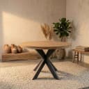 Runder Esstisch Dakota Natur-Mangoholz 130 cm - Starfurn