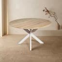 Runder Esstisch Ferris Natur, Tischbeine in Sand-Eiche, 110 cm - Starfurn