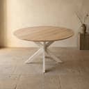 Runder Esstisch Ferris Natur, Beine in Sand-Eiche, 150 cm - Starfurn