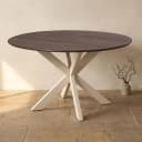 Runder Esstisch Madison Braun, sandfarbene Beine, Mangoholz, 130 cm - Starfurn
