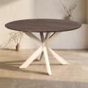 Runder Esstisch Madison Braun, sandfarbene Beine, Mangoholz, 150 cm - Starfurn
