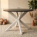 Runder Esstisch Madison, braun, schwarze Beine, Mangoholz, 110 cm - Starfurn