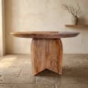 Runder Esstisch Tense Natur-Mangoholz 150 cm - Starfurn