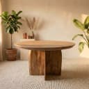 Runder Esstisch Tense Natur-Mangoholz 150 cm - Starfurn