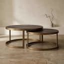 Couchtisch Blackbone Messing schwarz rustikal (2er-Set) - Richmond Interiors