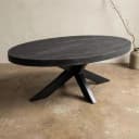Couchtisch Mangoholz oval schwarz - Mokana Furniture