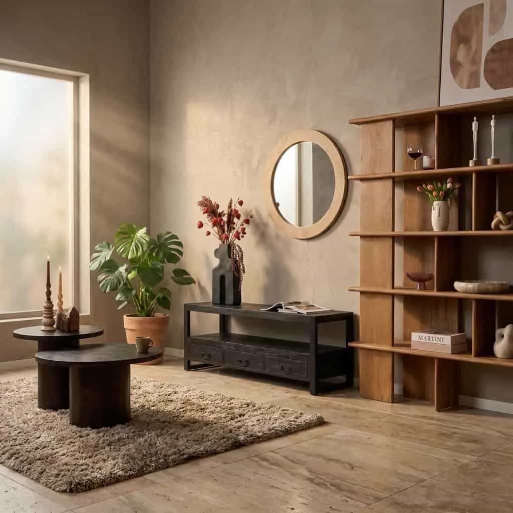 TV-Möbel Boaz Schwarz Mangoholz 150 cm