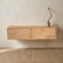 Schwebender TV-Schrank Vision Naturel aus Mangoholz, 120 cm - Starfurn
