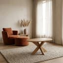 Beistelltisch Dänisch Oval Runa mit Holzgestell 60 - Benoa