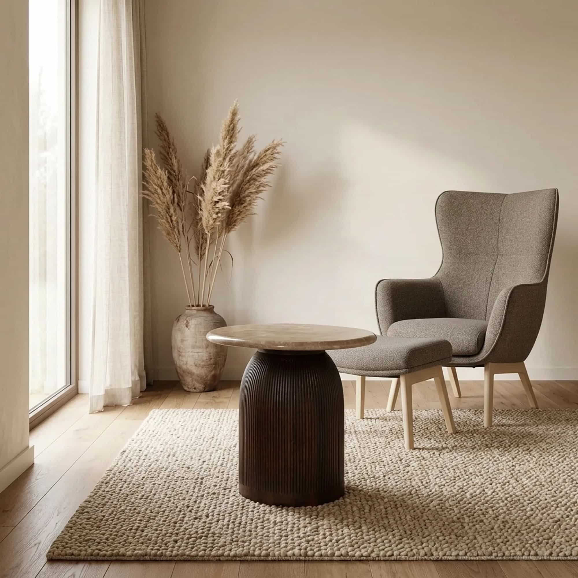 Beistelltisch Noel Braun Marmor 60 cm