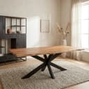 Baumstammtisch Live Edge Naturbelassenes Akazienholz 200 cm - Starfurn