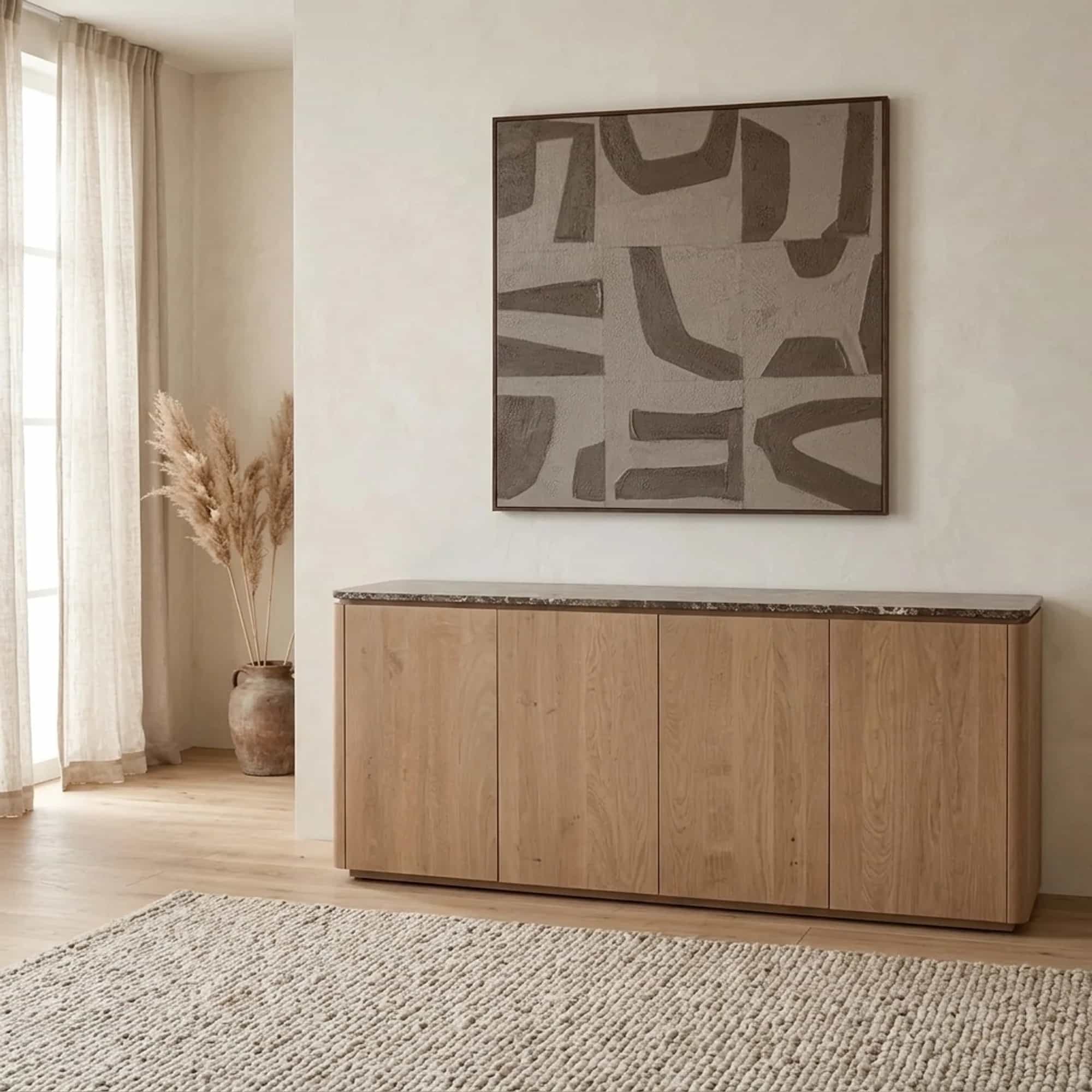 Oberteil Sideboard Dallas Braun Marmor 165 cm