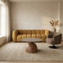 Christian Couchtisch Ø78, H42, Mango Matt Walnut, Smoke glass - My Sons