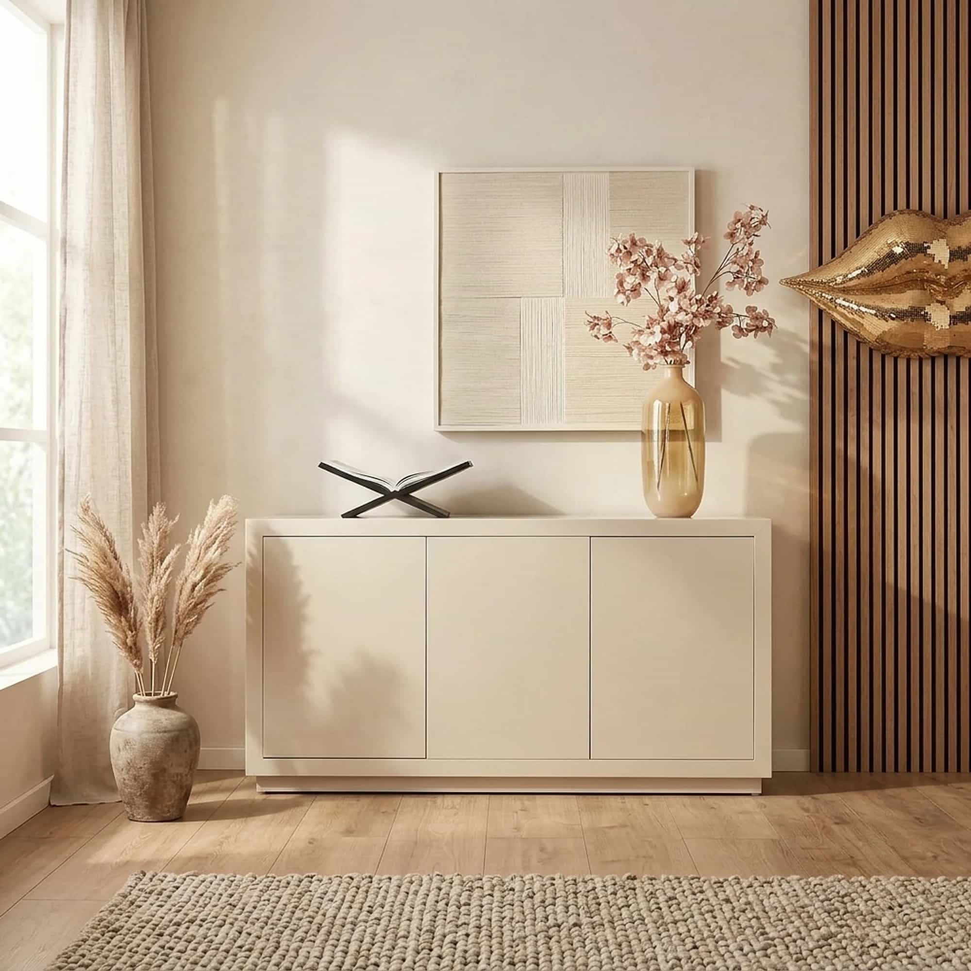 Sideboard „Brussel“ Sand, Mangoholz, 150 cm