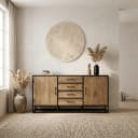 Sideboard Dakota Natur-Mangoholz 165 cm - Starfurn