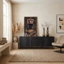 Sideboard New York, schwarz, Mangoholz, 210 cm - Starfurn