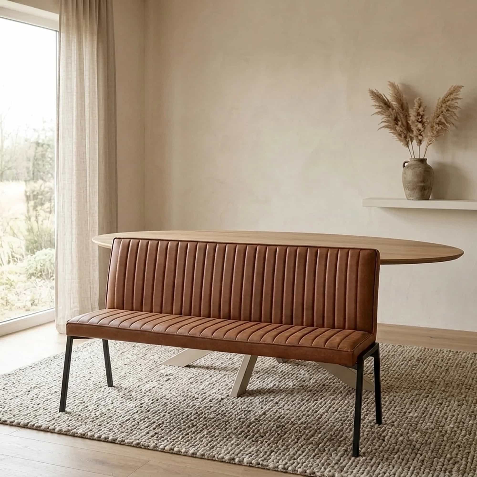 Esszimmerbank Tivoli Bull | 155 cm | Cognac