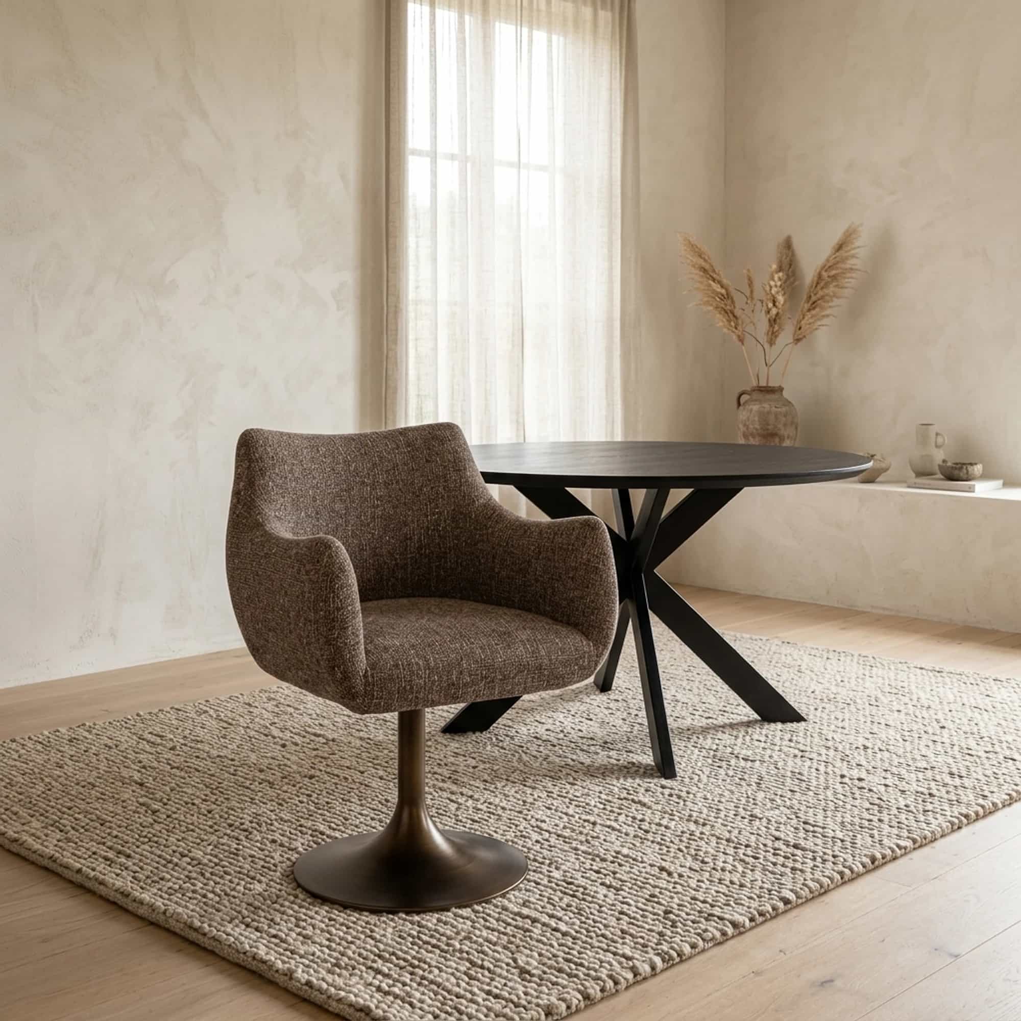 Esszimmerstuhl Aldo braun Tweed Drehstuhl