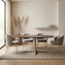 Esstisch 160, organisch, Tischbein Beige, Mango Brown Walnut - My Sons