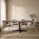 Esstisch 160, oval, Tischbein Black, Mango Brown Walnut - My Sons
