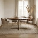 Esstisch 190, oval, Tischbein Beige, Mango Brown Walnut - My Sons