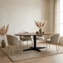 Esstisch 190, oval, Tischbein Black, Mango Brown Walnut - My Sons