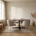 Esstisch 220, organisch, Tischbein Black, Mango Brown Walnut - My Sons