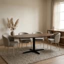 Esstisch 220, oval, Tischbein Black, Mango Brown Walnut - My Sons