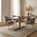 Esstisch 240, organisch, Tischbein Beige, Mango Brown Walnut - My Sons