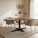 Esstisch 240, organisch, Tischbein Black, Mango Brown Walnut - My Sons