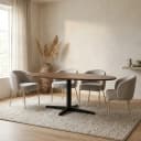 Esstisch 240, oval, Tischbein Black, Mango Brown Walnut - My Sons