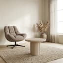 Melzo Beistelltisch rund beige 60 cm - Tower Living