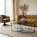 Monza Couchtisch 2er-Set, Blackish bronze and Brass antique - My Sons