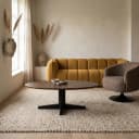 Couchtisch 130, organisch, Tischbein Black, Mango Brown Walnut - My Sons