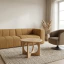 Couchtisch Ø60, H46, Acacia Groovy Natural - My Sons