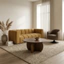 Couchtisch Ø80, H40, Mango Brown Walnut, Belly Table Collection - My Sons