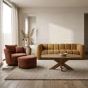 Couchtisch Dänisch Oval Runa mit Holzgestell 130 - Benoa