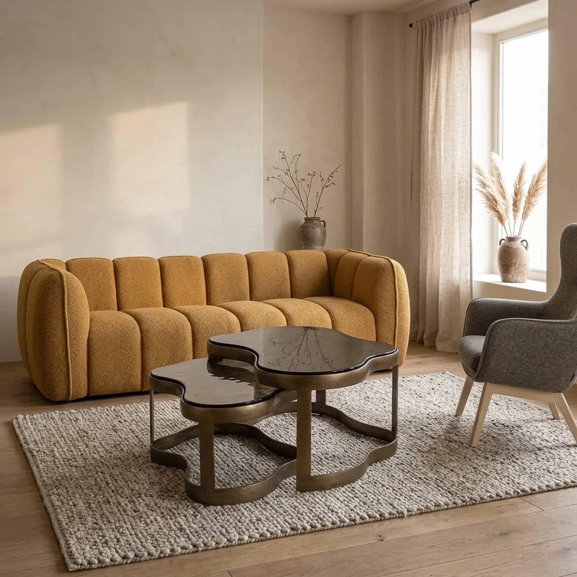 Couchtisch Fairfield Messing antik (2er Set)
