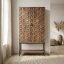 2-türiger Schrank mit fachboden, Mango Brown Walnut - My Sons
