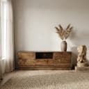 TV Anrichte 150 mit 2 Türen, 1 Schublade und 1 offenen Fäch, Mango Brown Walnut - My Sons