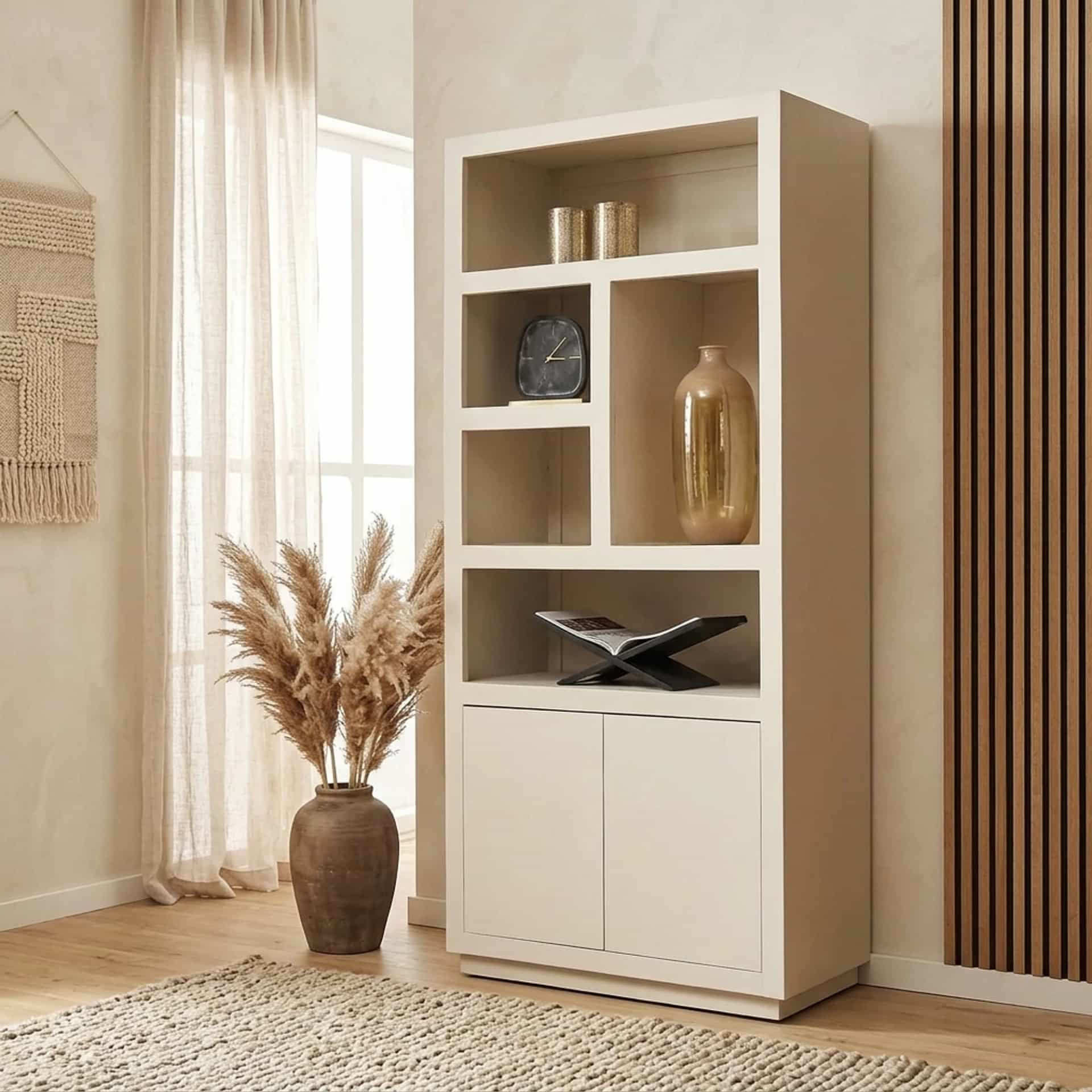 Fächerregal Brüssel Sand | 90 cm