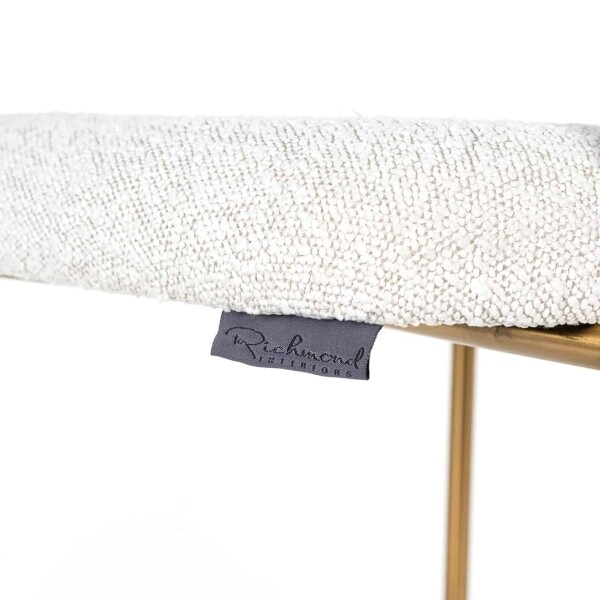 Richmond Interiors Barstoel Xenia weißer Bouclé / gebürstetes Gold (Copenhagen 900 Bouclé White) 