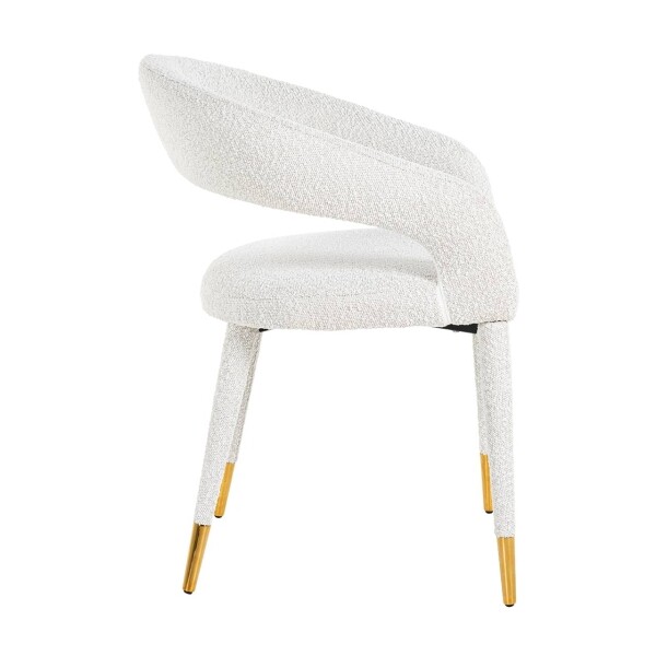 Richmond Interiors Stoel Gia weißes Bouclé feuerhemmend (FR-Copenhagen 900 Bouclé White) 