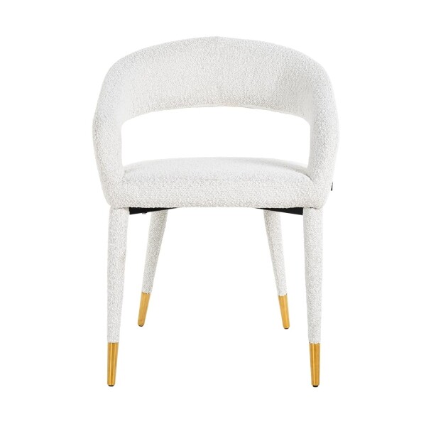 Richmond Interiors Stoel Gia weißes Bouclé feuerhemmend (FR-Copenhagen 900 Bouclé White) 