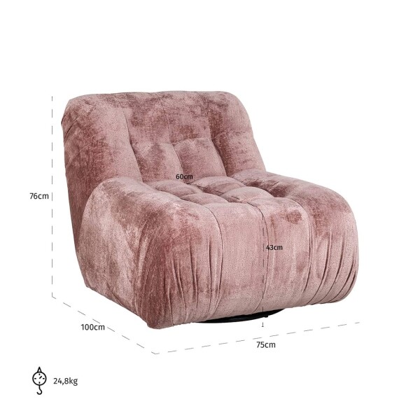 Drehsessel Rosy rose chenille