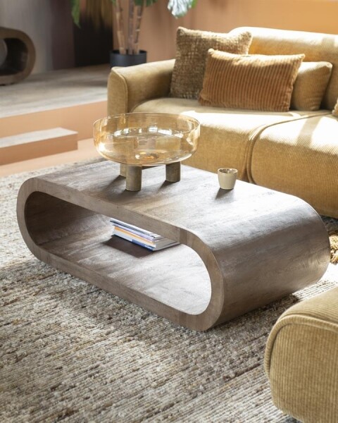 Couchtisch Elora braun mango holz oval